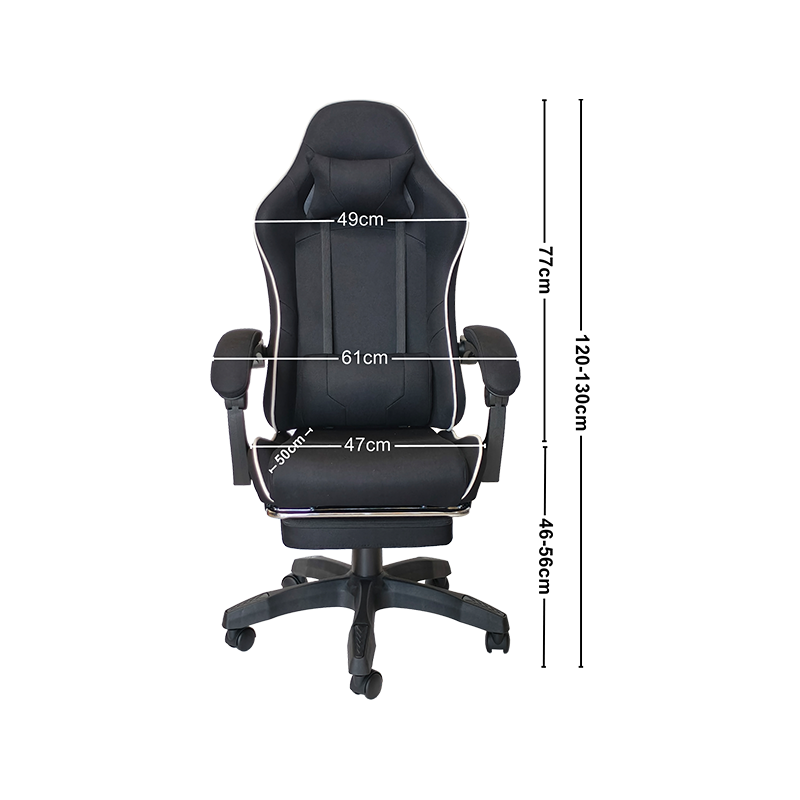 Sedia da gioco regolare nera regolabile in altezza con design a rulli