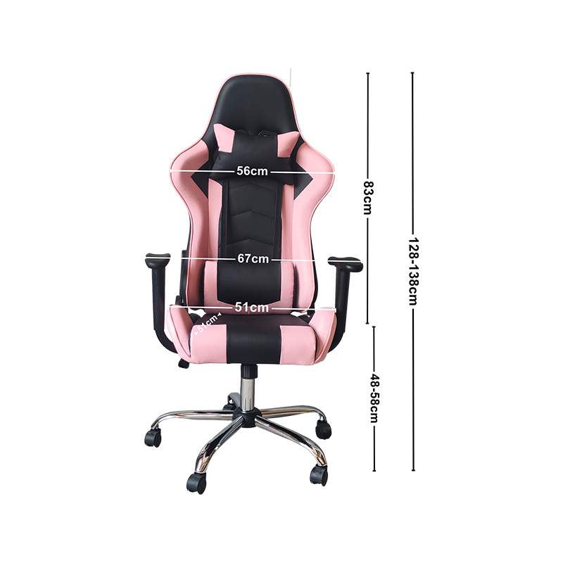 Design con cuciture nere e rosa Sedia da gioco regolare in materiale di alta qualità