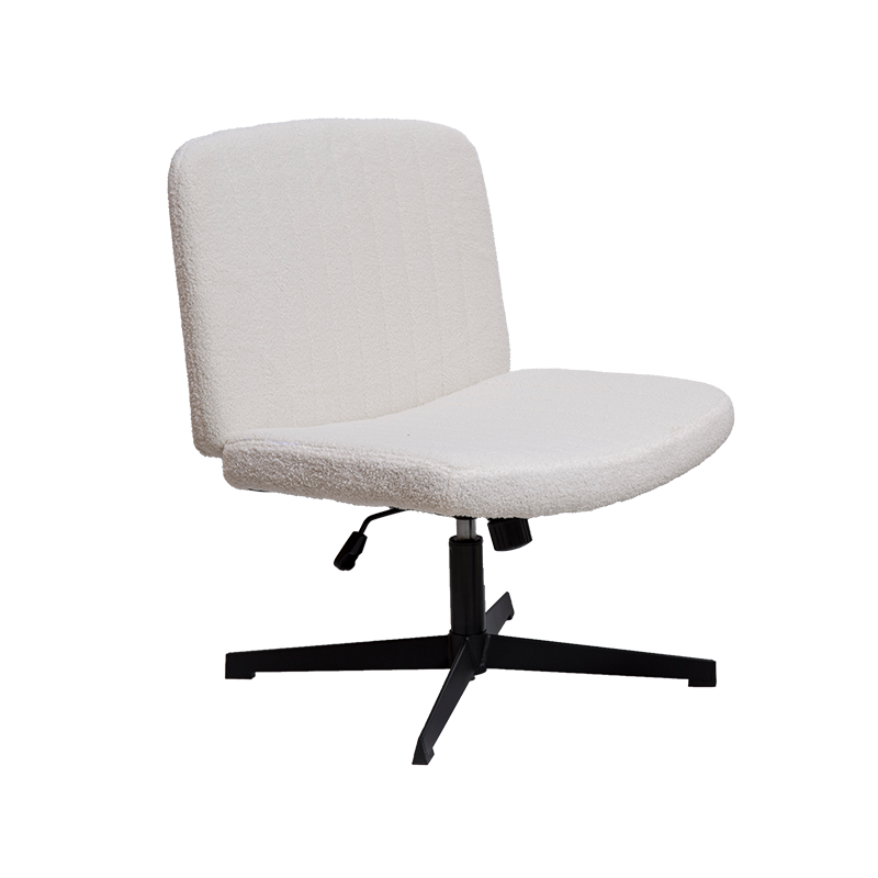 Sedia da ufficio in tessuto bianco confortevole con sensazione di seduta
