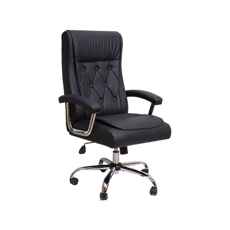 Sedia da ufficio classica in pelle PU regolabile multi-angolo nera